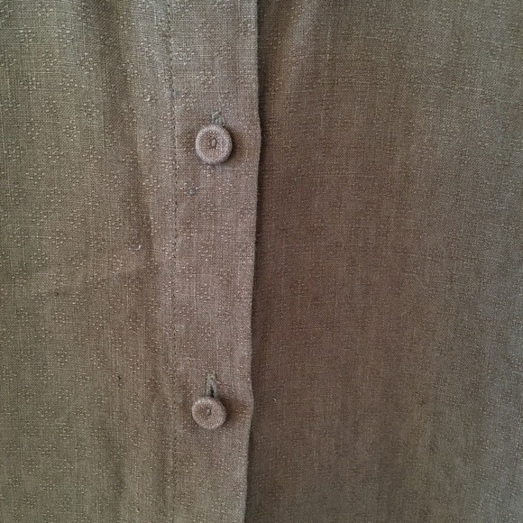 Eileen Fisher 100% Linen Embroidered Brown Top - Picture 6 of 8
